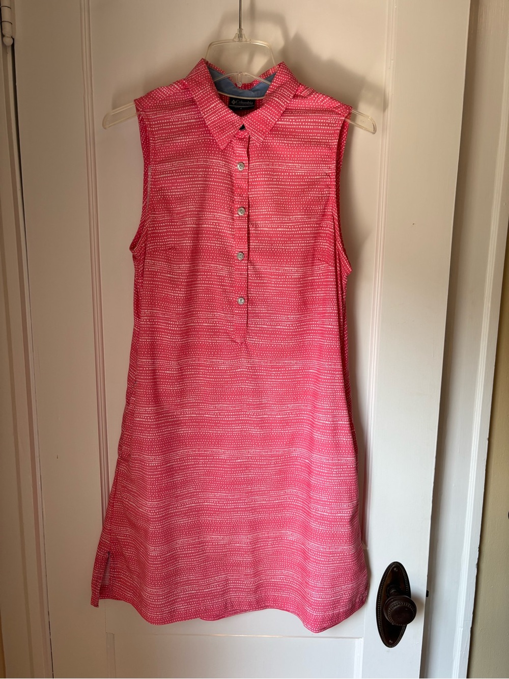 Columbia PFG Collared Sleeveless Mini Dress in Rose Pink - Size S